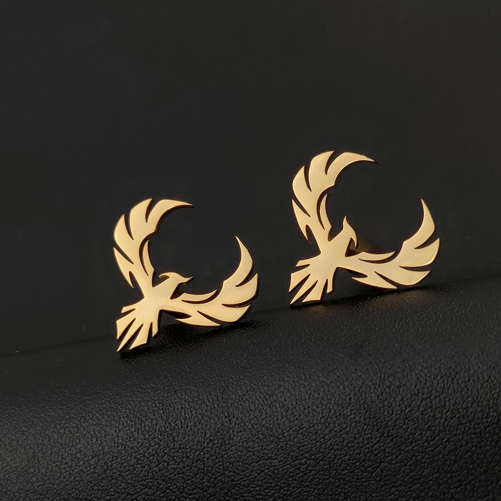 

Phoenix Cufflinks For Mens Stainless Steel Cutout Animals Twins Blazer Accessories Vintage Wedding Gift Guest Father Husband