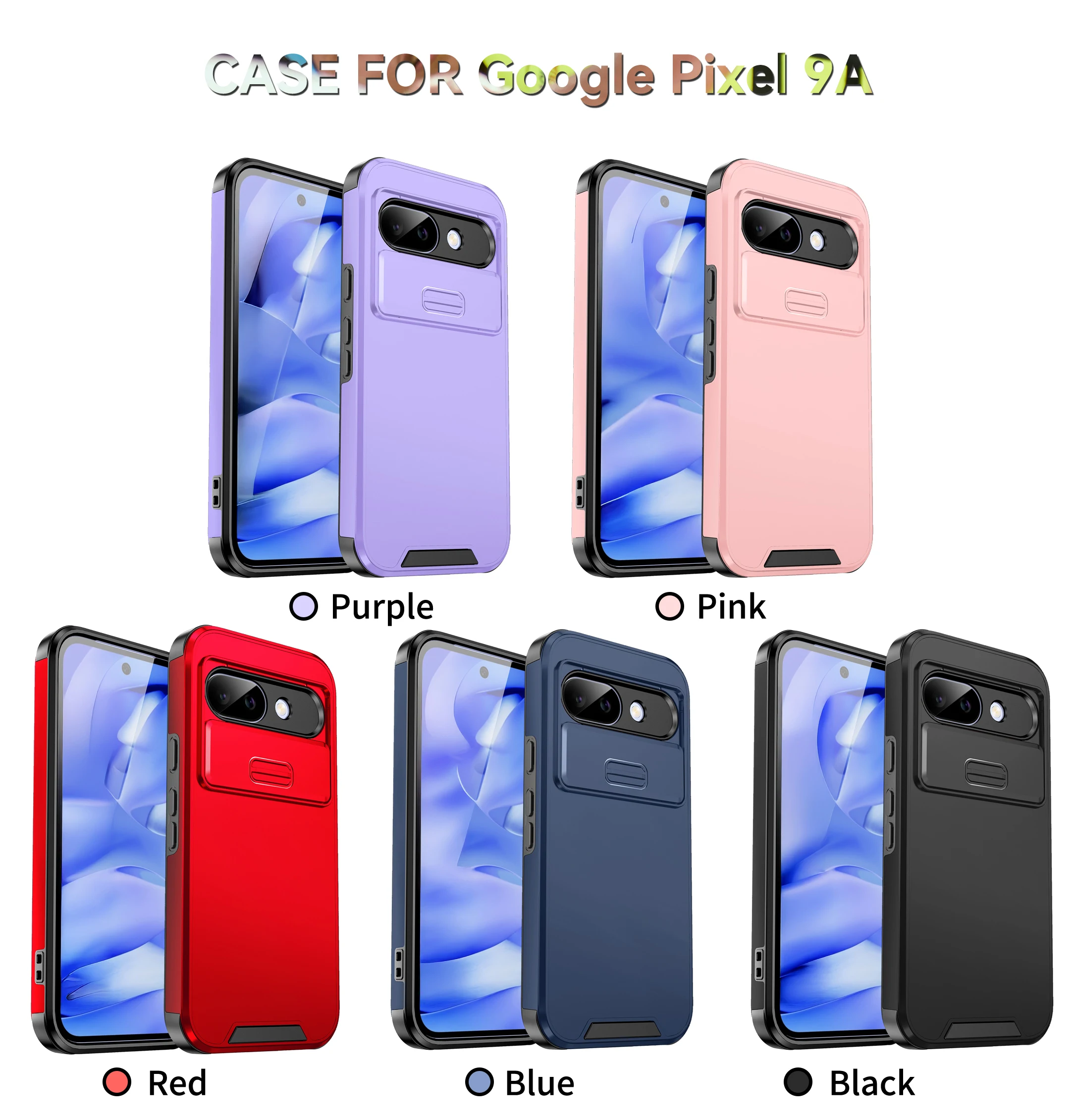 Enhanced Camera Slide Protective Phone Case - Wireless Charging Compatible, Durable Armor Cover.