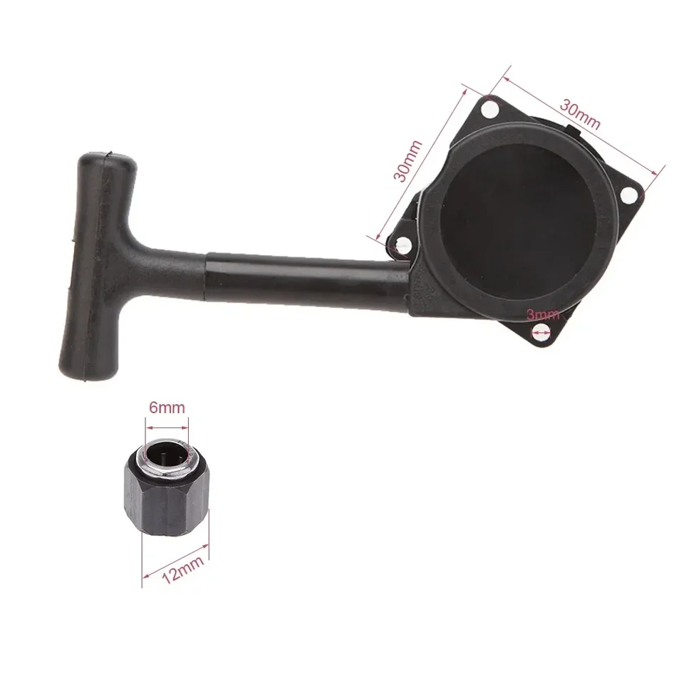 RC-Motorzugstarter, Zugstarter Rückstoßstarter RC Car Starter Sechskantmutter One Way Bearing Pull Starter Ersatz für Vertex16-21 SH 21 Nitro Motor RC HSP Auto-Buggy-LKW Pull Starter for RC Car Engine