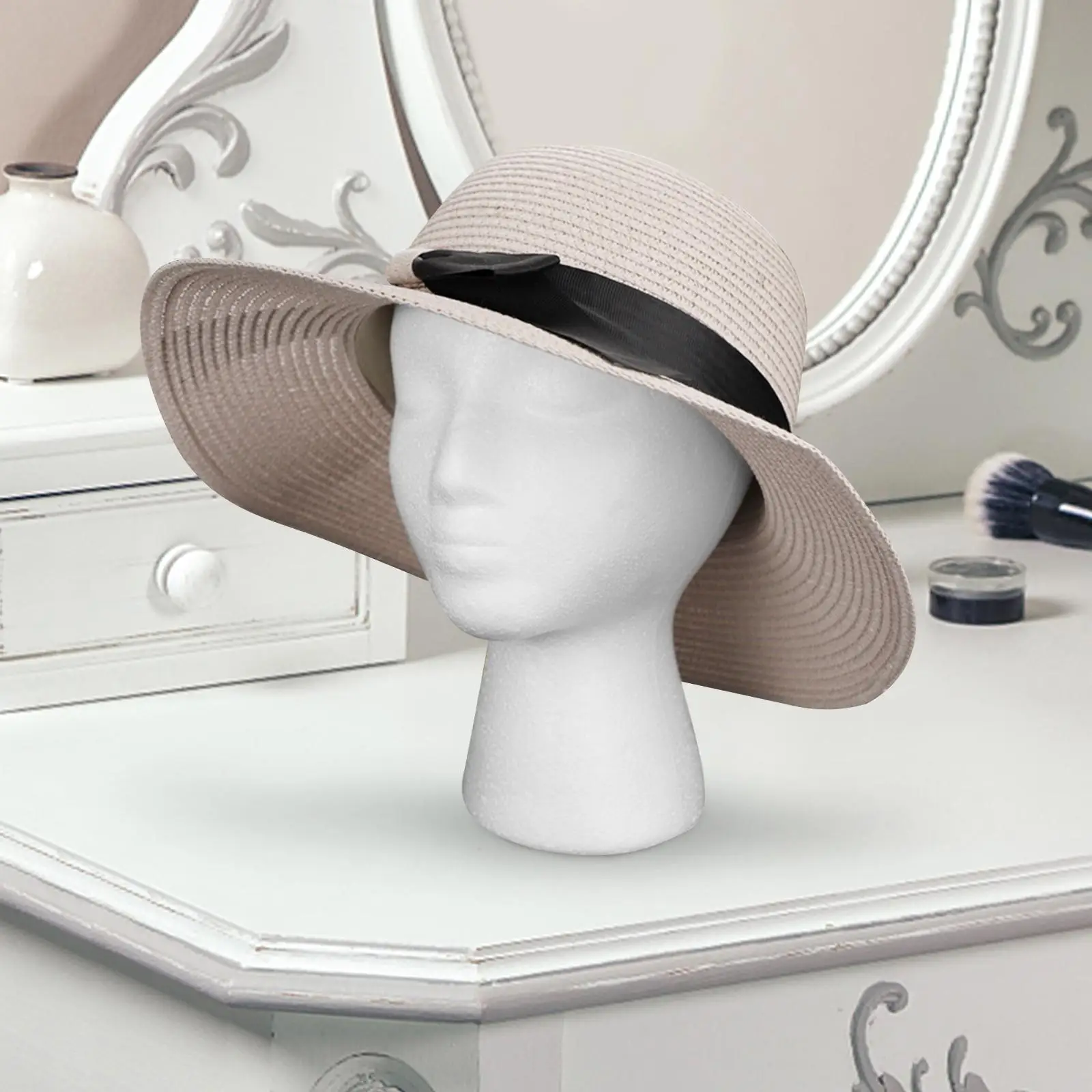 Female Styrofoam Mannequin Head Wig Display Mannequin Head Hairpiece Stand