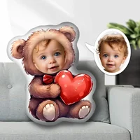 Custom Photo Face Pillow Toy Bear Doll Face Pillow,Face Picture Pillow Doll Face Body Pillow Personalized Doll 1