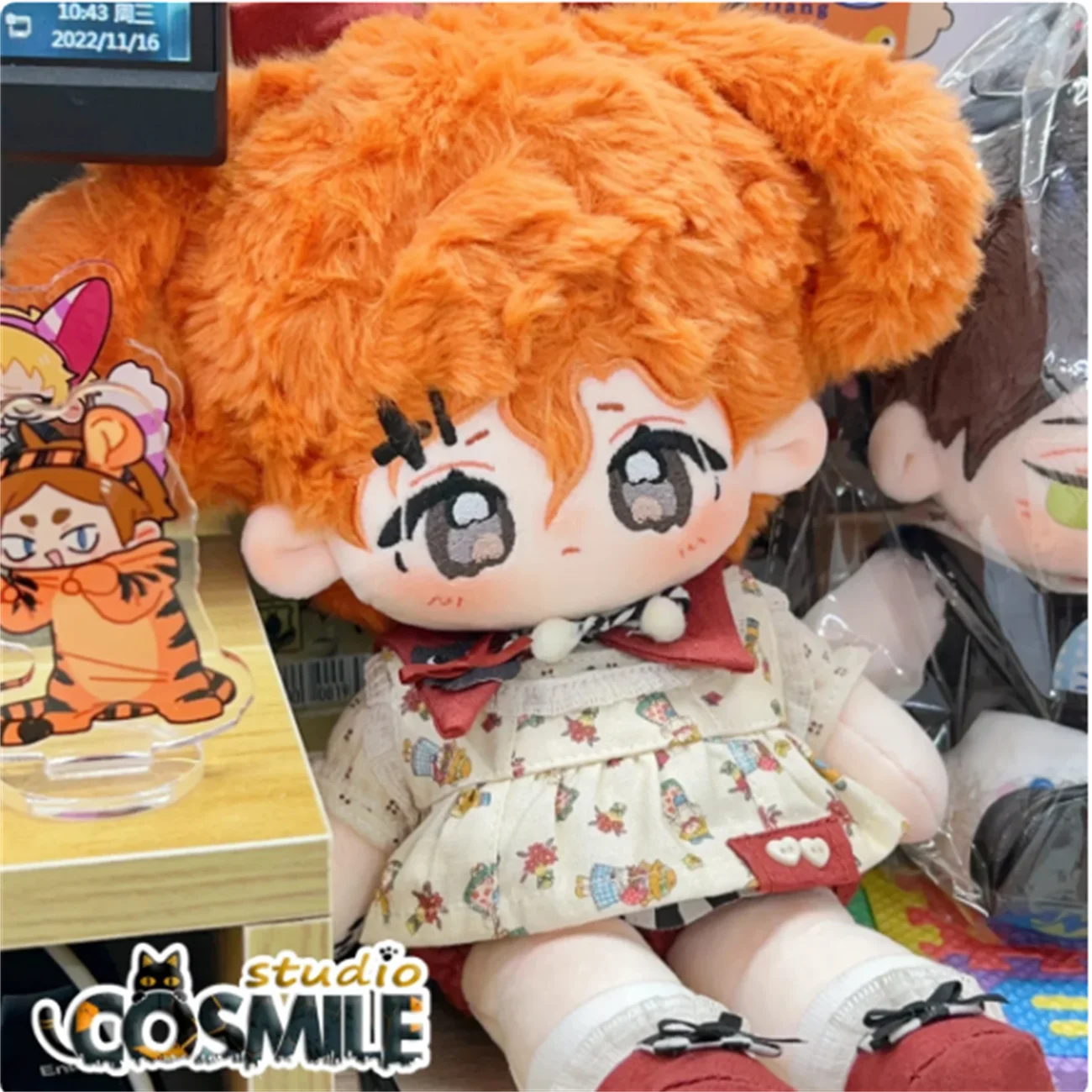 

No attributes Kpop Star Idol Girl Group Cute Kawaii Guiju Orange Hair Long Legs Stuffed Plushie Plush 25cm Doll Smile Body XM