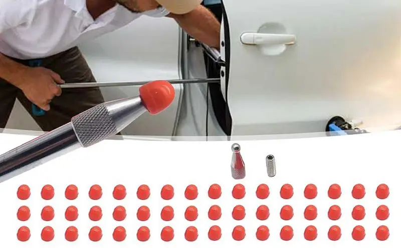 

Dent Repair Rubber Tips Compact And Lightweight Dent Removal Kit Replacement Head Hook Hammer Tip And Main Rod For Cars