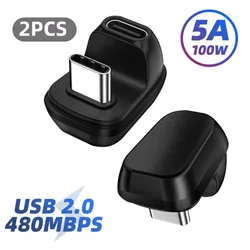 High - Speed Right Angle USB - C to USB - C Adapter with 100W Charging and 8K@60Hz Support (2x USB 2.0 UX)