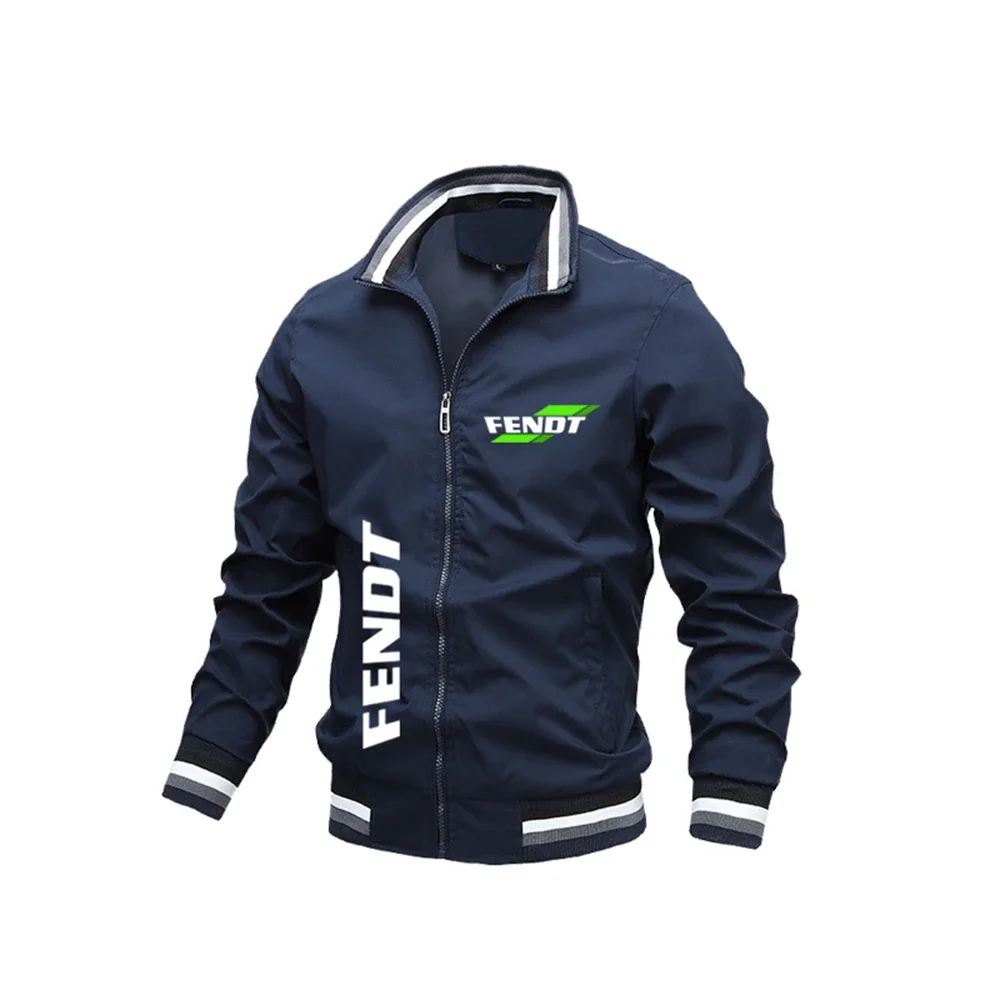 2024 men's standing collar windproof jacket, motorcycle top, casual outdoor fashion, happy brand, slim fit