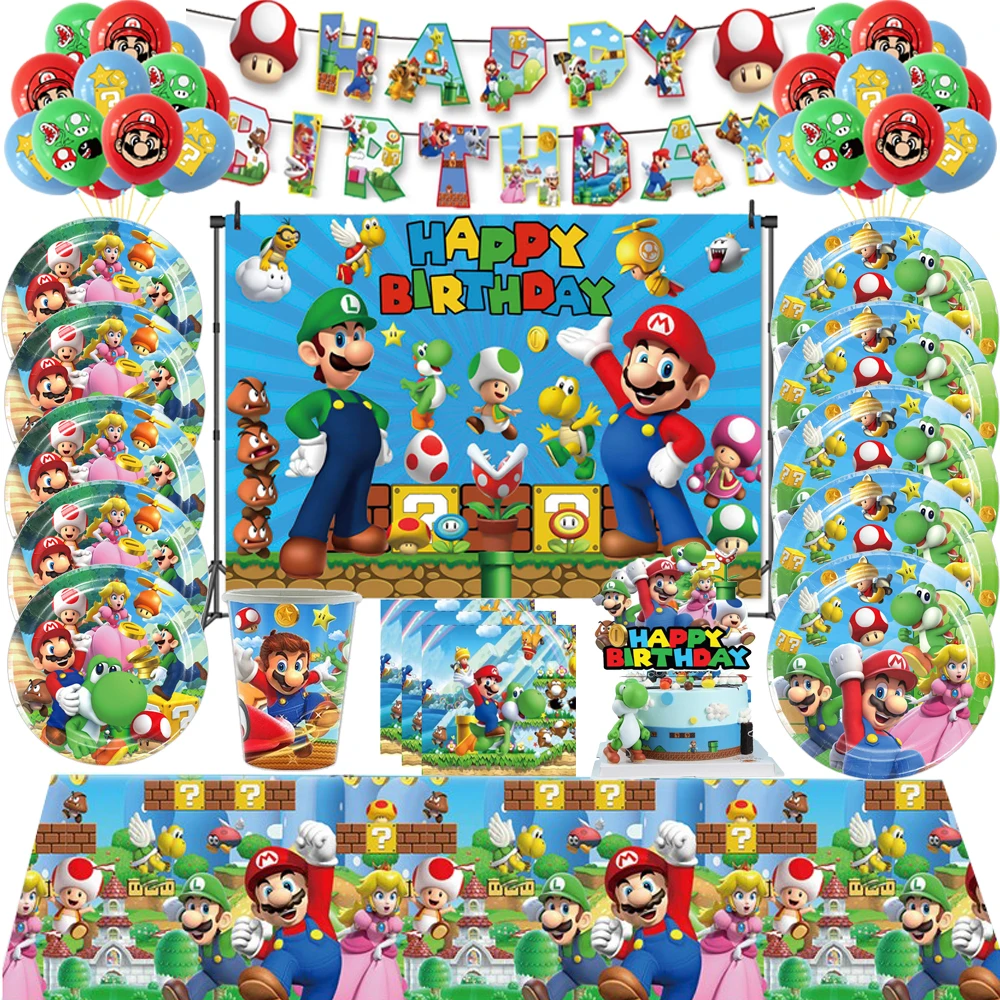 Carte d'InPorter Super Mario Bros pour ixd'Anniversaire d'Enfant,  Fournitures de ixPréChristophe, Dessin Animé, Décoration de Mariage,  Cadeau, 16 Pièces - AliExpress