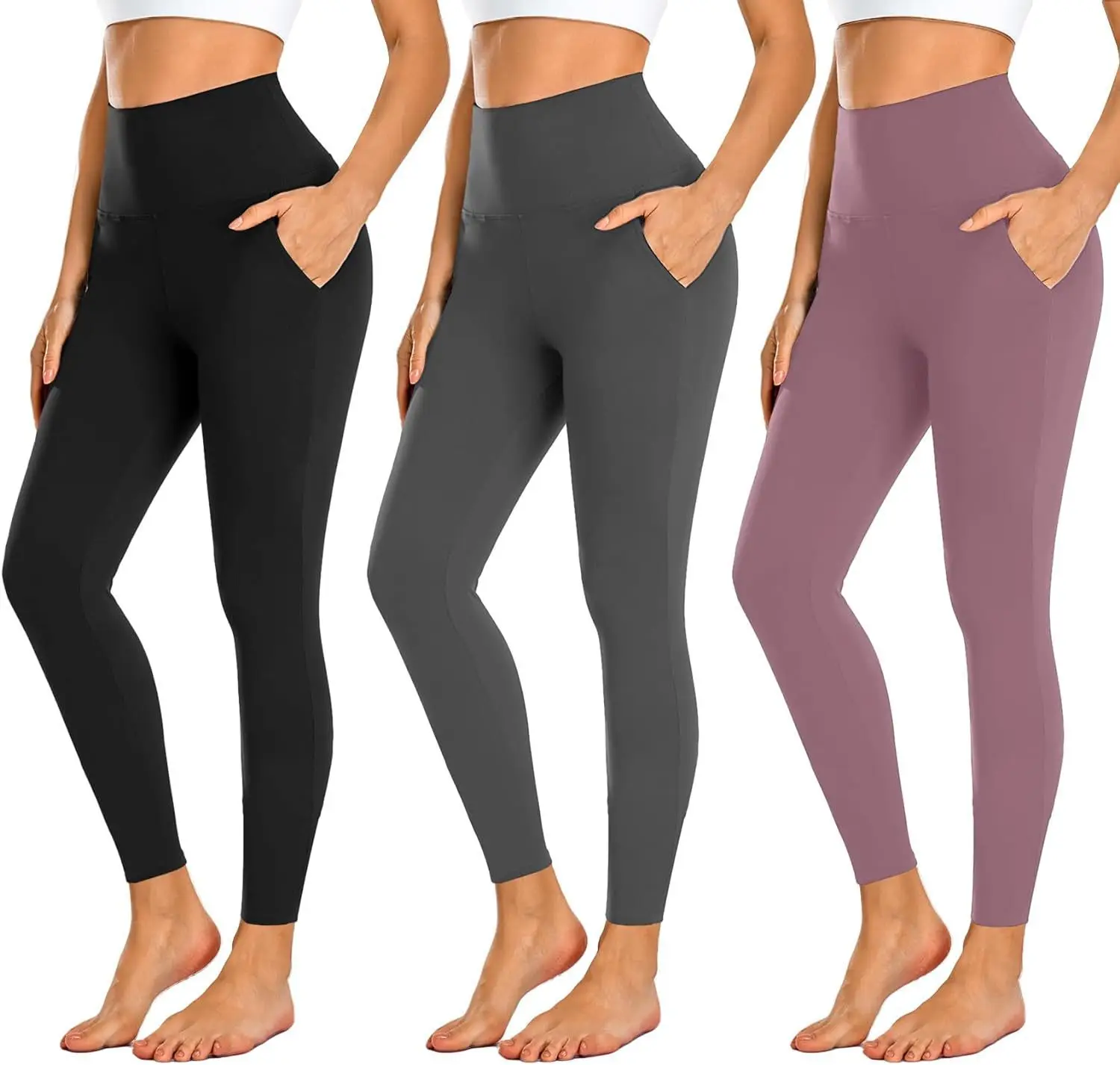 Sports New Women's Pocket Leggings with High Waist and Abdominal Compression for Fitness Soft and Comfortable Fitness Leggings 3