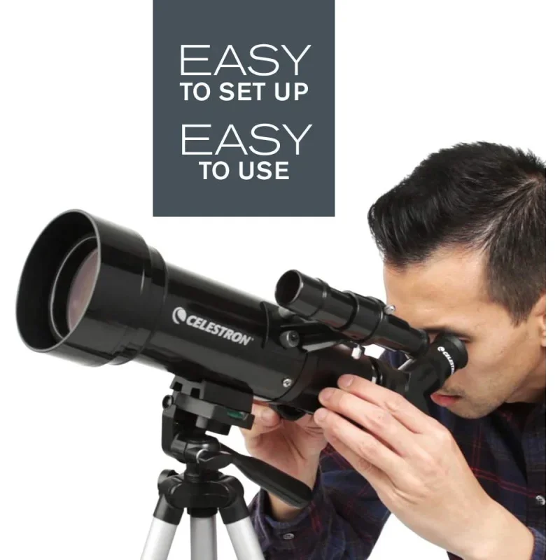 Celestron 휴대용 천체 망원경, 여행용 스코프, 70mm, 70400 AZ 굴절경, 10-165X 줌 단안, 어린이 초보자 선물