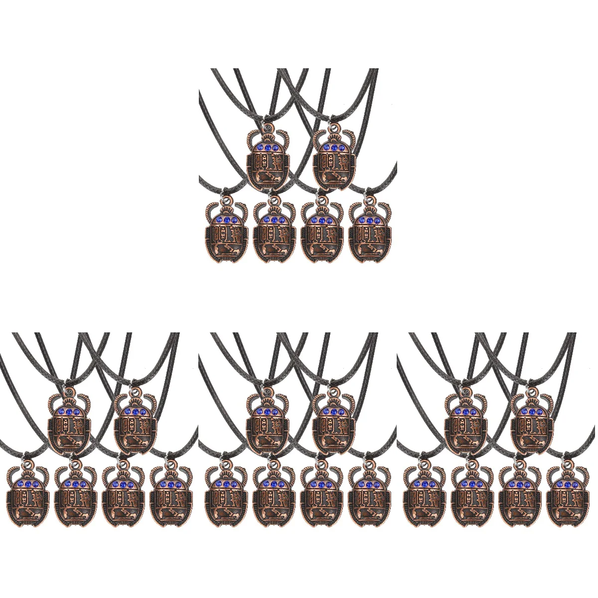 

24 pcs Egyptian Necklace Scarab Pendant Necklace Neck Accessory for Men Women