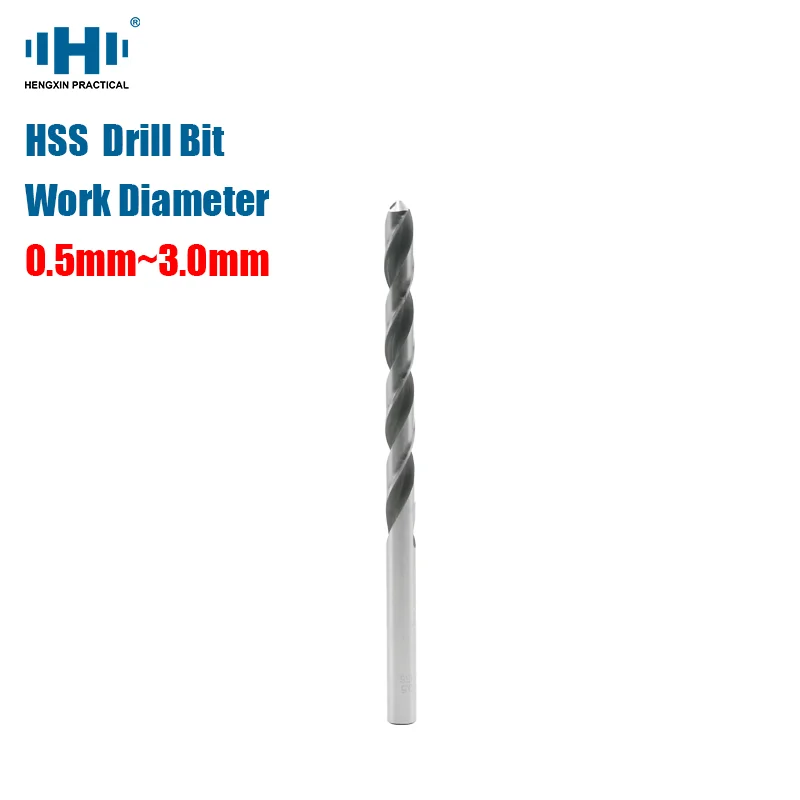 Hengxin 0.5Mm 3.0Mm 10Pcs Hss Twist Fine Drill Trapano A Codolo Dritto Micro Straight Shank Utensili Per Legno Trapani Elettrici Tornio Cnc
