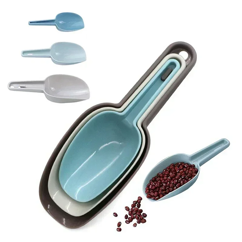 3Pcs/set Plastic Ice Shovel for Candy Dessert Grain Flour Measuring Scoop Serving Kitchen Bar Gadgets Accessories