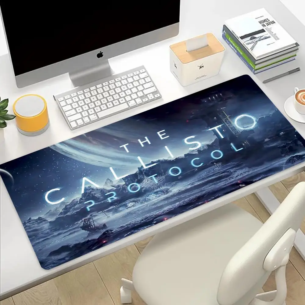 Mouse Pad Large Rubber Mouse Pad With Lock Edge Computer Gamer Hd Callisto Protocol Printing Desk Pad Keyboard Pad Gamer