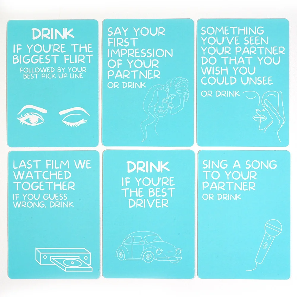 Adult Card Playing Game 50x Playing Cards Drinking Card Game For Couples