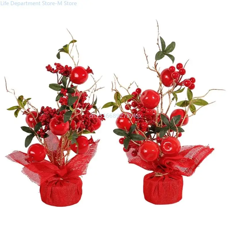 

Pomegranate Fruit Tree Ornament Chinese New Year Decoration Simulated Perfect Gift for Celebration