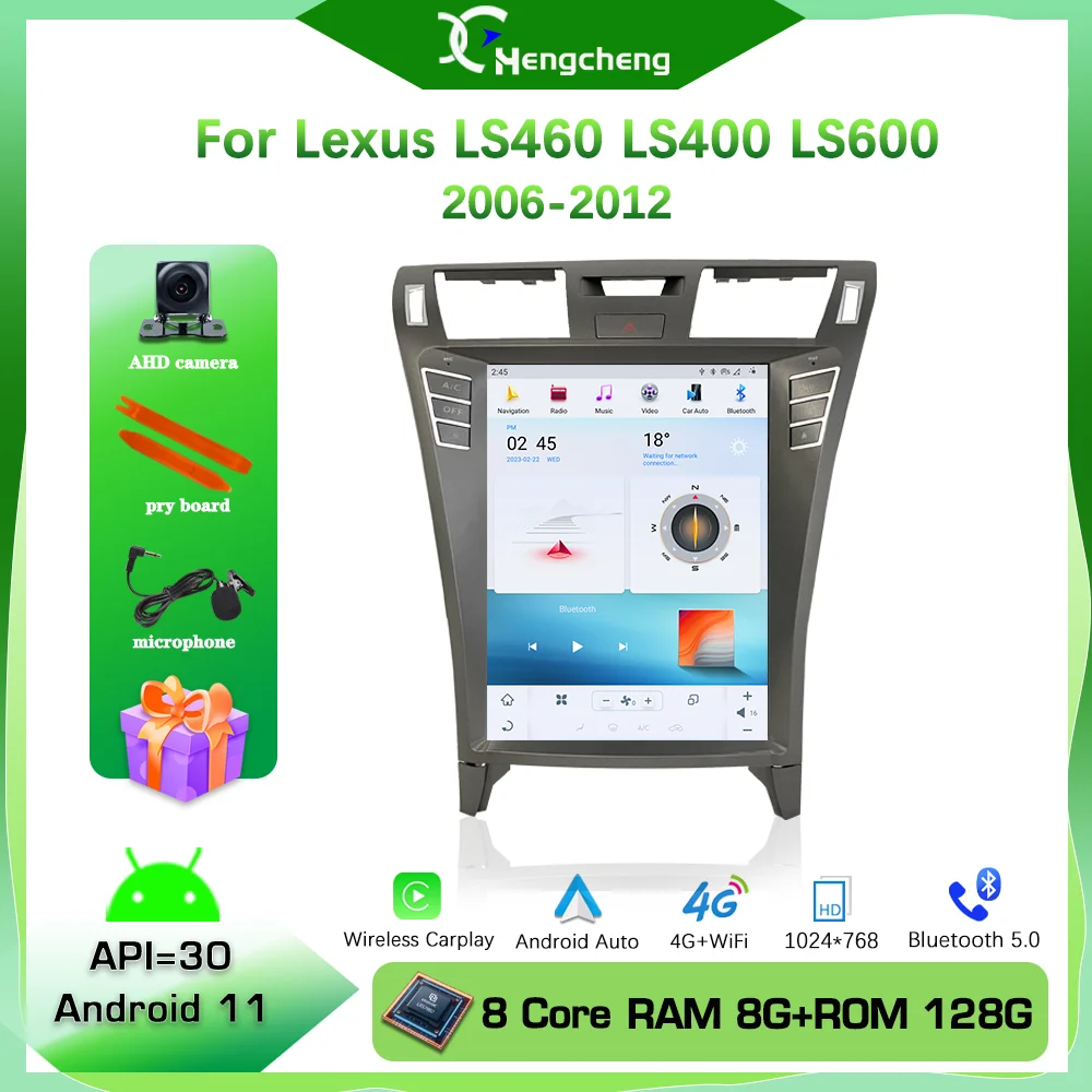 

12.1inch For Lexus LS460 LS400 LS600 2006-2012 Car Multimedia Player GPS Navigation Radio Android11 Auto Carplay 8Core 8+128G 4G