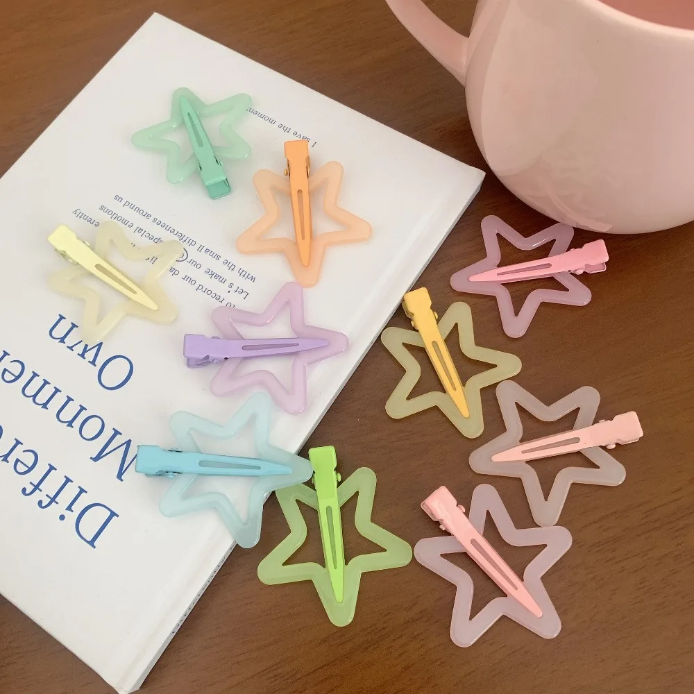 

Y2K Style Dopamine Colorful Pentagram Hairpin Star Sweet Cool Cute Versatile Hair Clips For Girls Korean Hair Accessories