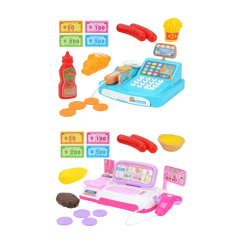 

Kids Supermarket Cash Register Scanner Toy for Girls Pretend Play Shopping Toy