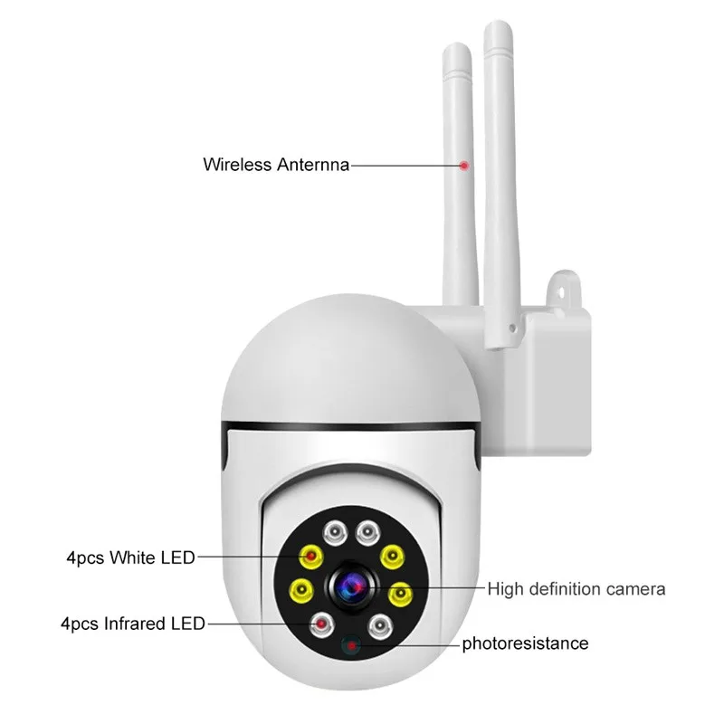 Ycc365 plus 1080P PTZ WIFI IP Camera Audio CCTV Surveillance 4X Zoom Night Full Color Wireless Waterproof H.264 Audio Security 6