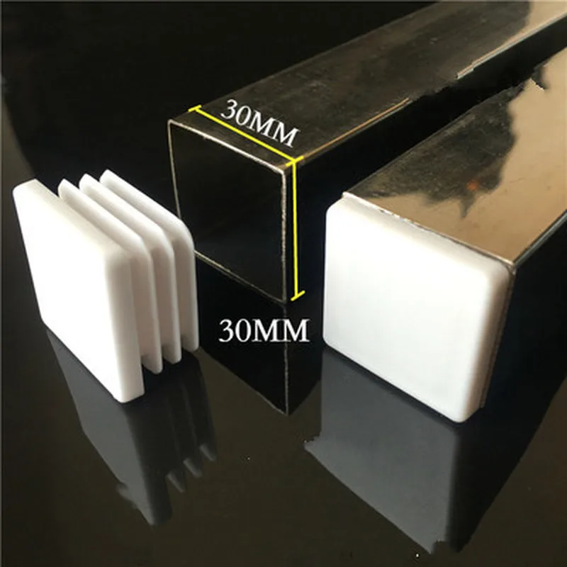 4Pcs Chair Leg Plastic Whitle End Cap Square Tube Insert White 15mm 20mm  30mm 40mm Anti Slip Feet Protector Pads Home Decor