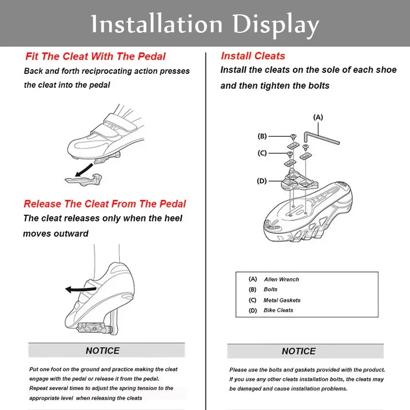 Description Picture 5 of itemBUCKLOS Mountain Bike Cleats for LOOK DELTA Road Bike Pedal Cleat Fit SPD-SL Cycling Shoes Locking Pedal Cleat Bicycle Parts