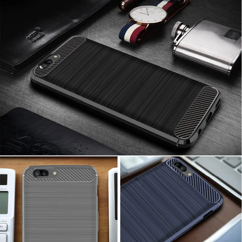 Matte Silicone Case for Oneplus 5 1+5 TPU Shockproof Carbon Fiber Soft Back Cover For One Plus 5 Anti-knock frosted case 3