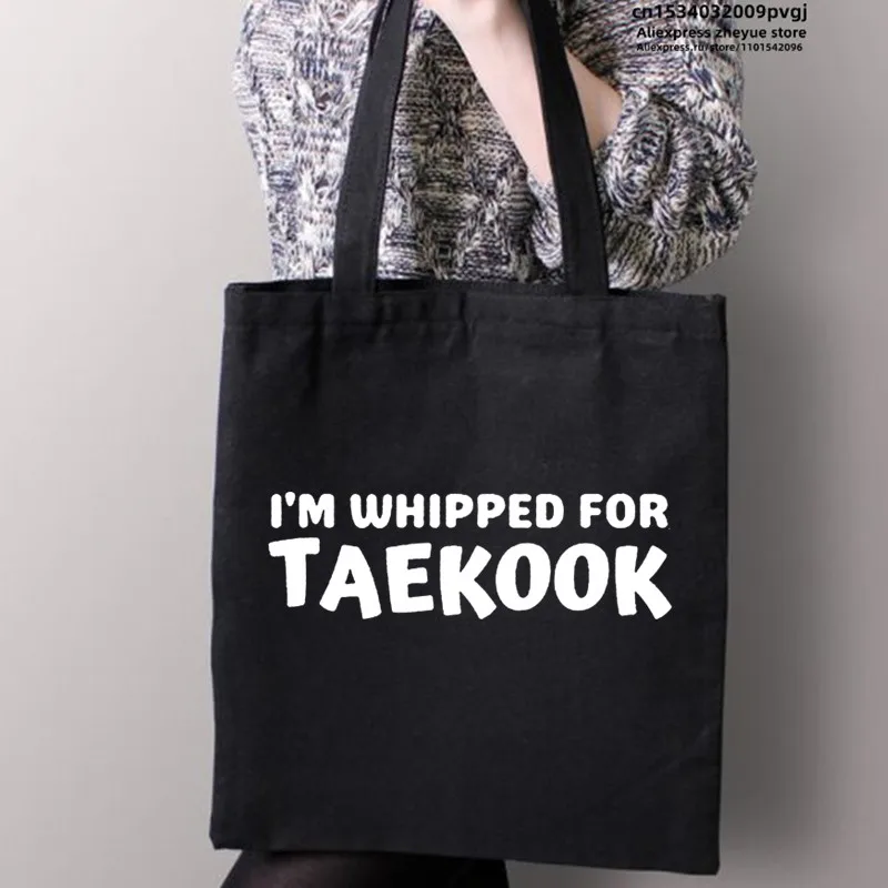 Stylish K-pop Taehyung Album Tote Bag, Large Capacity Casual