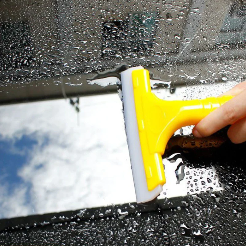 Car Water Wiper Scraper Rubber Squeegee for Car Windshield Window Glass Mirror Cleaning Water Dual Blade Vehicle Accessories