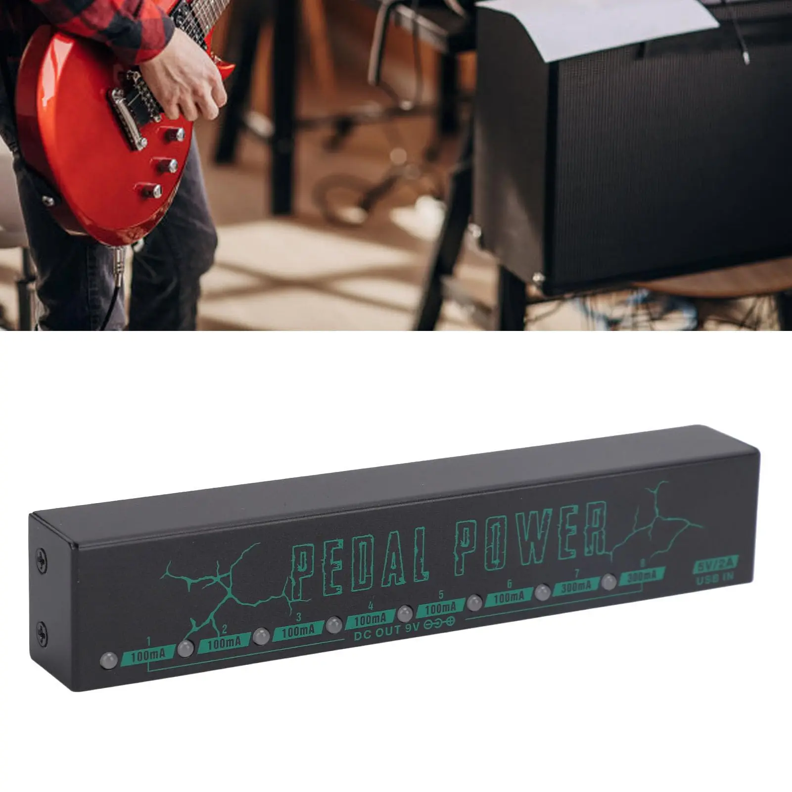 M-VAVE PEDAL POWER Guitar Pedal Power Supply 8 Isolated Pedalboard Power Supply Aluminium Alloy DC Output 9V Effect Pedal