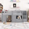 Children Beds, Twin Size Low Loft Bed for Kids, Wood Loft, Bed Is Made of Solid Pine, Particle Board, Plywood Side Rails 3