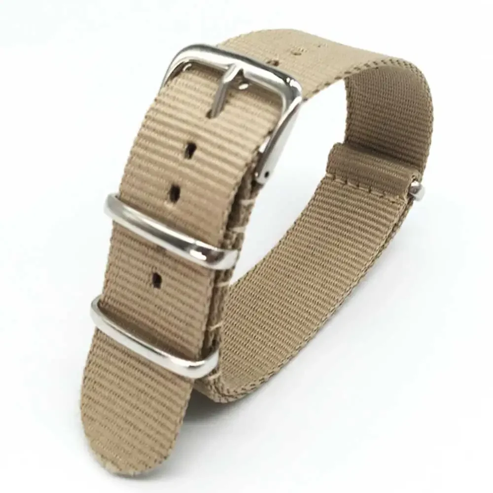 Sporty Nylon Fabric Watch Strap with Buckle - Adjustable