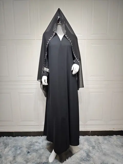 110759-3ddff0.jpg Abaya-Cardigan ouvert de luxe pour femmes musulmanes, vêtement de prière pour femmes, caftan noir Dubaï, robe de soirée, vêtements grande taille avec ceinture