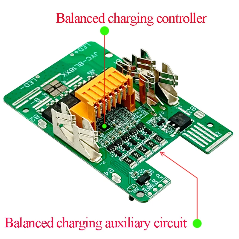 Makita 18V 리튬 이온 배터리 케이스 BL1830 BMS PCB 밸런스 충전 보호 회로 기판 전력 디스플레이 키 BL1860 용 4PCS