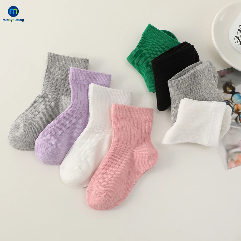 Cotton Socks 4 Pairs Baby Kids Girls Boys Women Infant Toddler
