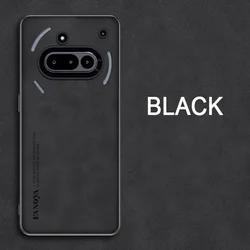 Sleek Shockproof Matte Leather Case - Soft Back Cover Protector (Black)