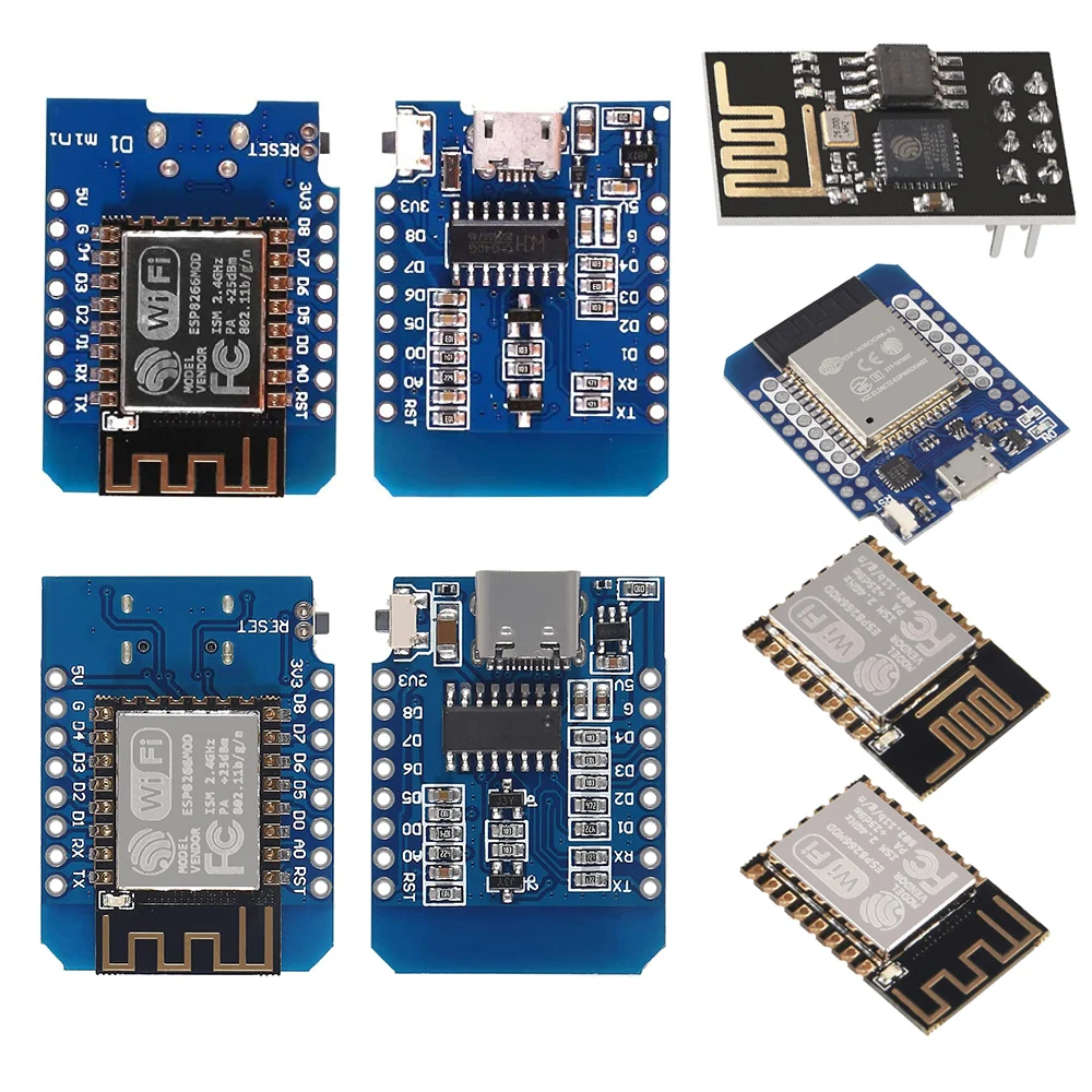 ESP8266 ESP-12E ESP-12F ESP-01S ESP32 D1 mini CP2104 WeMos D1 Mini WIFI ...