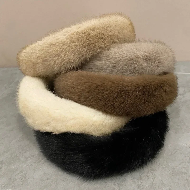 

Winter Imitation Mink Plush Fur Sponge Headbands Fashion Hair Accessories Women's Trend Casual Hairband Hair Band Hoop Girl New