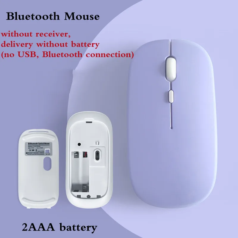 Фото Беспроводная Bluetooth-мышь, портативная Тихая эргономичная мышь для ноутбука, iPad, планшета, ноутбука, Офисная игровая мышь №3