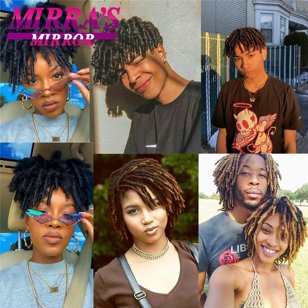 Dreadlock Hair Topper Half Wigs for Women with Clips Synthetic Braided Short Dreadlocks Toupee Afro Wig for Thinning Hair