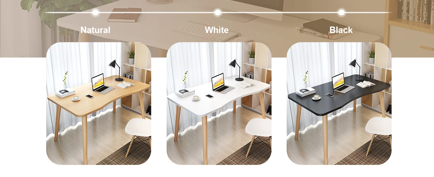 Büroschreibtisch, Schreibtisch für das Home-Office, Computertisch, abgerundete Ecken – Detail 1