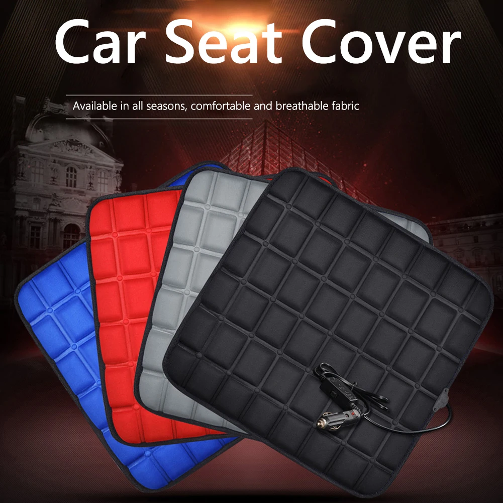 4/2/1pcs 12V Car Seat Electric Heating Pads Winter Warmer Anti-slip Office Heated Blanket Outdoor Camping Heating Cushion