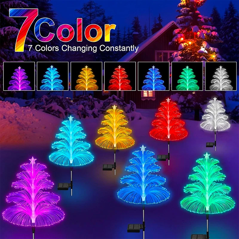 Solar Garden Lights Outdoor Waterproof 7 Color Changing Double Jellyfish and Star Christmas Yard Garden Decor solar lights solar led lights garden lighting