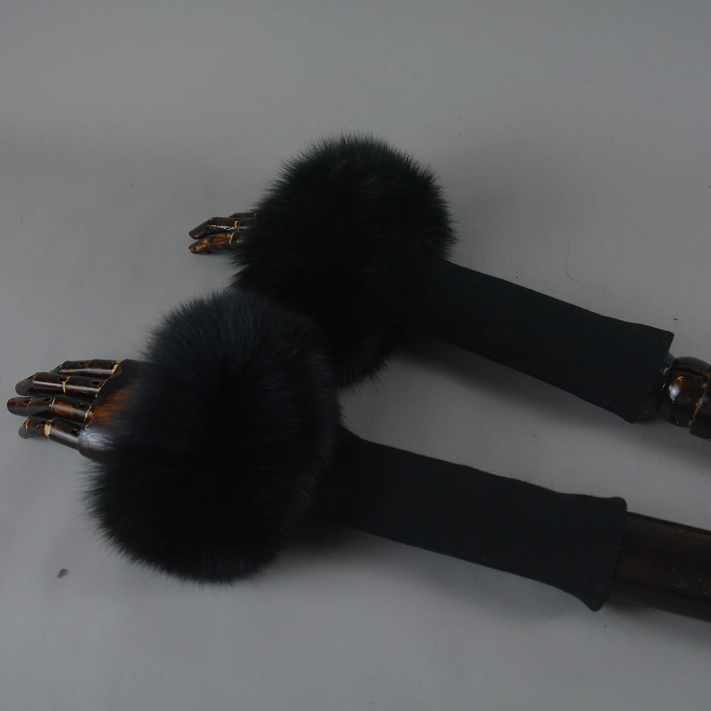 Fox Fur Cuff Arm Warmer Lady Bracelet Real Fur Wristband Glove High Quality Fox fur Cuffs Hot Sale Wrist Warmer