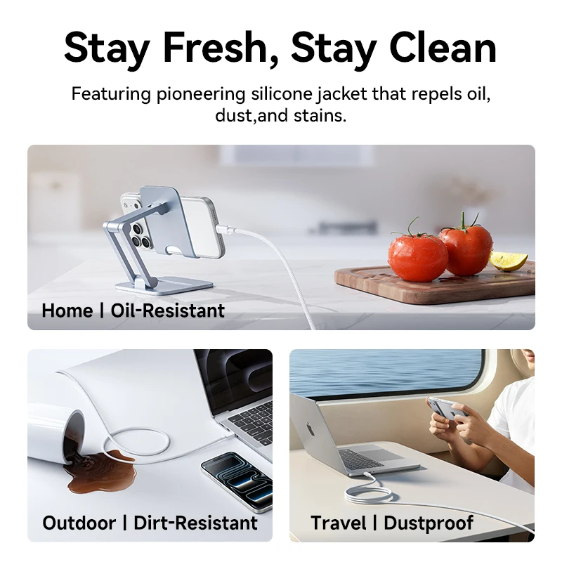 Baseus 240W Cable Type-C Fast Charging Data Cable USB-C to USB-C Graphene PD QC Quick For MacBook Pro For iPhone 17 16 Samsung