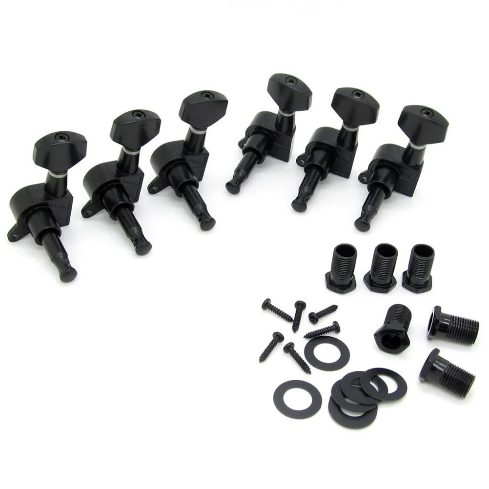 

6R Right Black Electric Guitar String Tuning Pegs Keys Tuners For Strat Tele