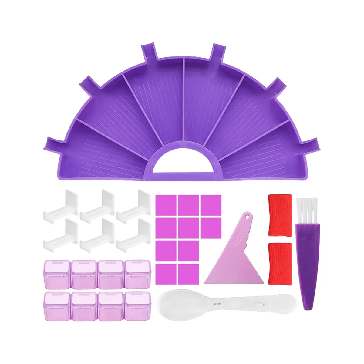 

Diamond Painting Accessory Tray Manager Kit, 6-Grid Palette Of 5D Diamond Painting Storage Kit (Purple)