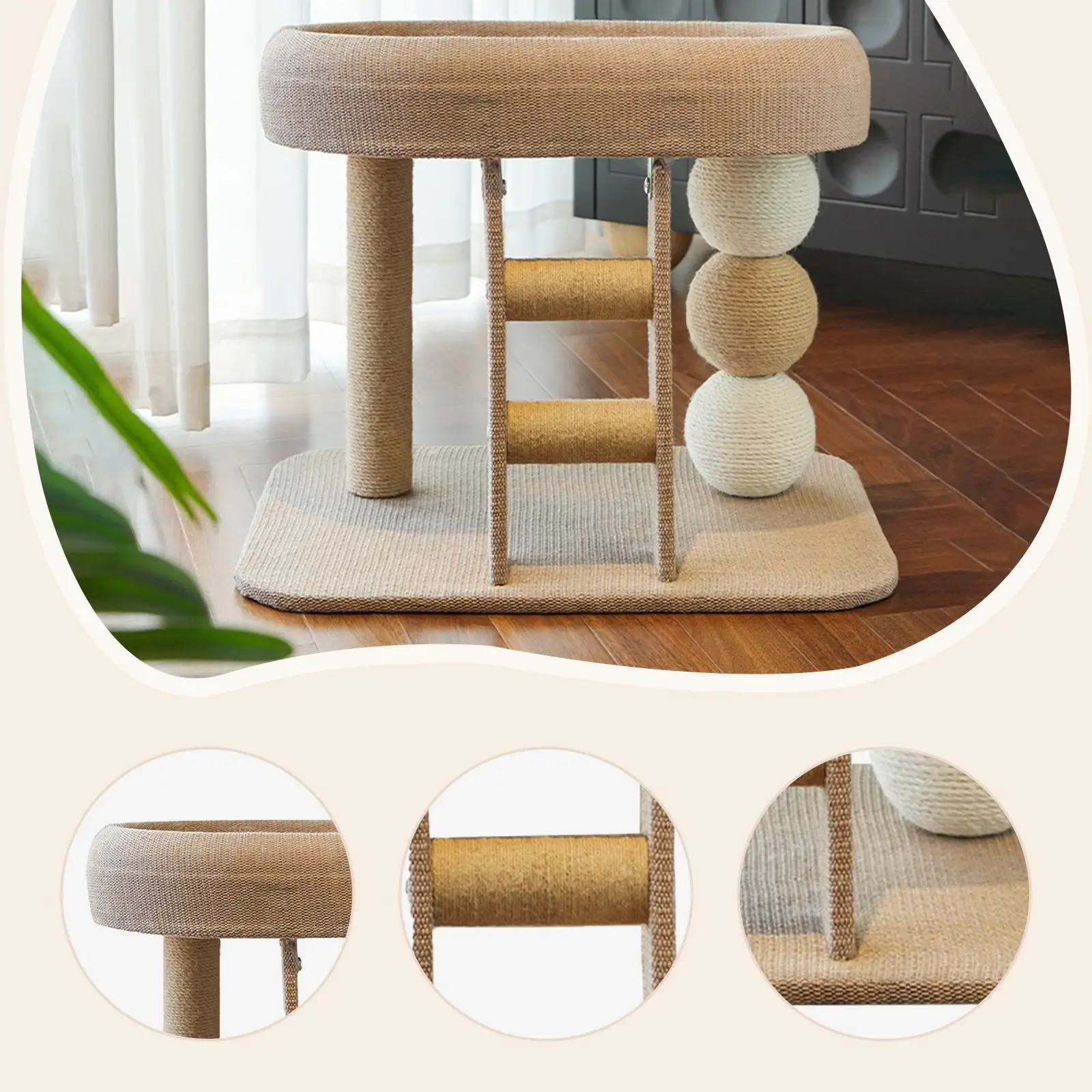 Small Cat Tree Tower with Perch Bed Scratching Post Pet Accessories Training Toy Multifunctional for Indoor Cats Kittens Condo