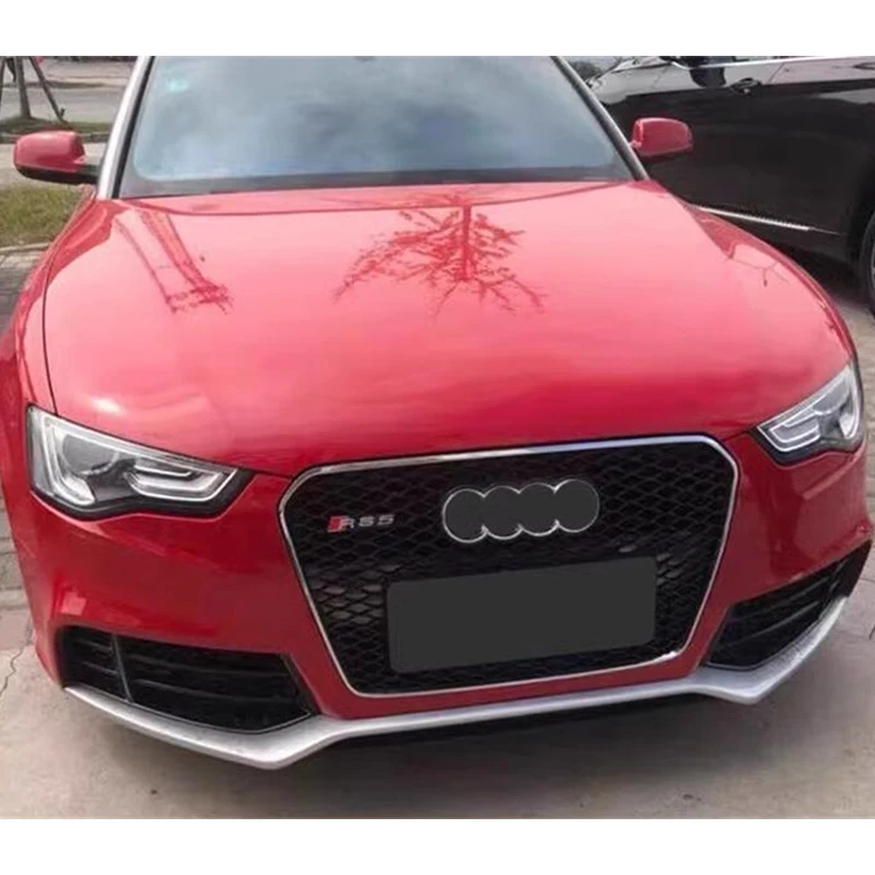 

For 2PCS Racing Grille Audi RS5 Coupe Front Fog Light Grills ABS Plastic Glossy Black Body Kit 2012-2016 Year