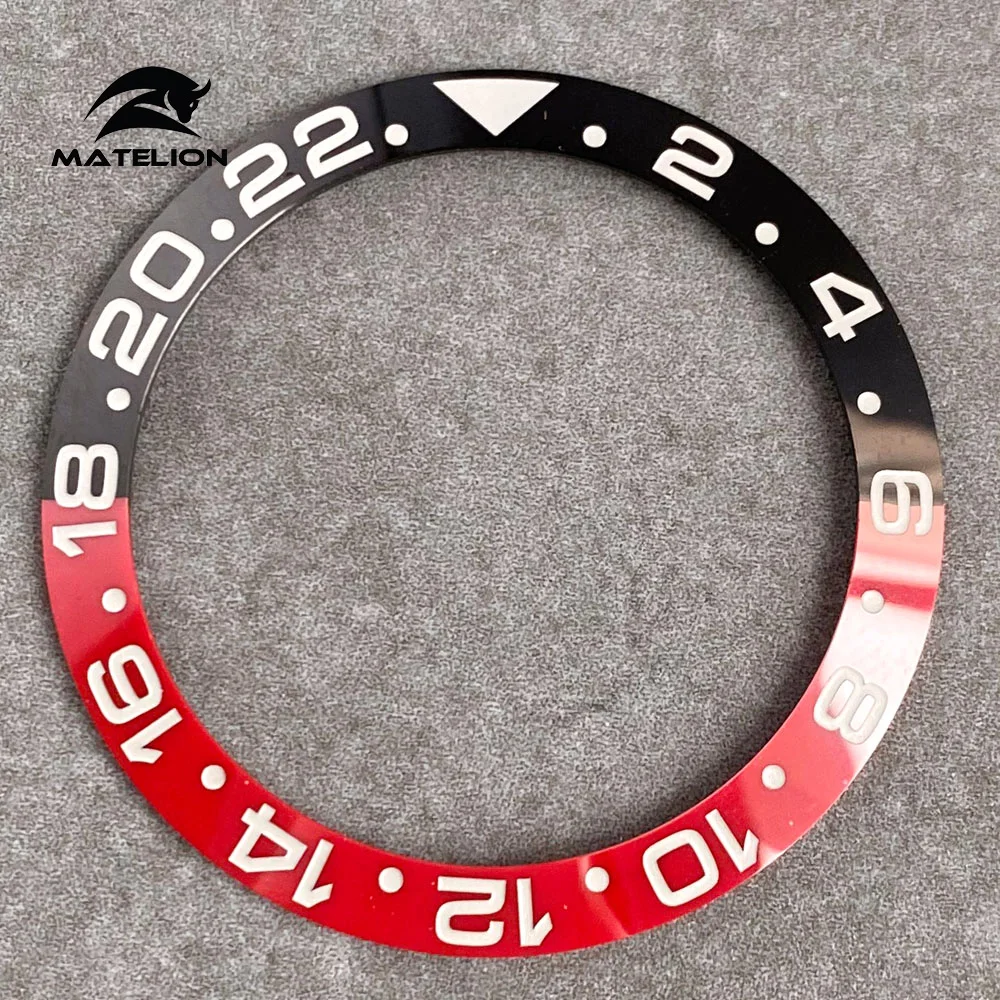 Ceramic Alloy Watch Bezel Insert Ring - 38mm Slope Fit for 40mm Watch Case, Men's Diving Watch Accessory