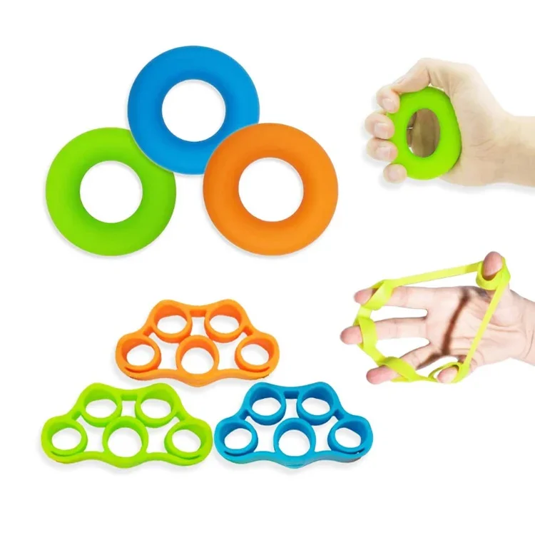 

6pcs Silicone stress Relief Therapy fitness finger trainer exerciser hand grip strengthener exerciser