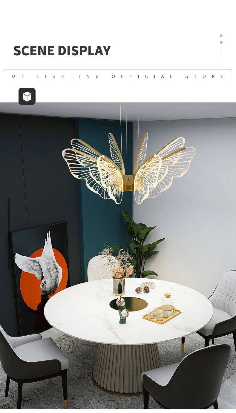 Description Picture 5 of itemMorden LED Butterfly Ceiling Chandeliers Luxury Pendant Lamps For Living Room Bedroom Home Decor Hanging Lights Luster Fixtures